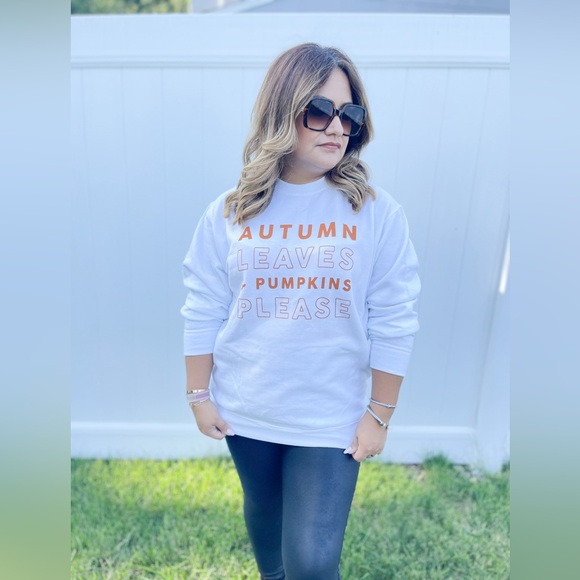 Autumn leaves and pumpkin please sweatshirt S, M, L - Picture 5 of 5